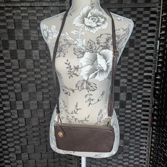 Handbags - Small Brown Leather Crossbody wallet/bag